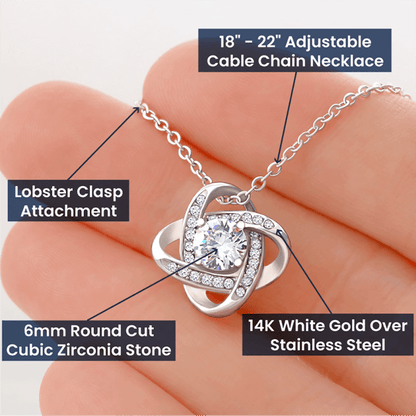 mom, my personal superhero - Love Knot Necklace - JustFamilyThings