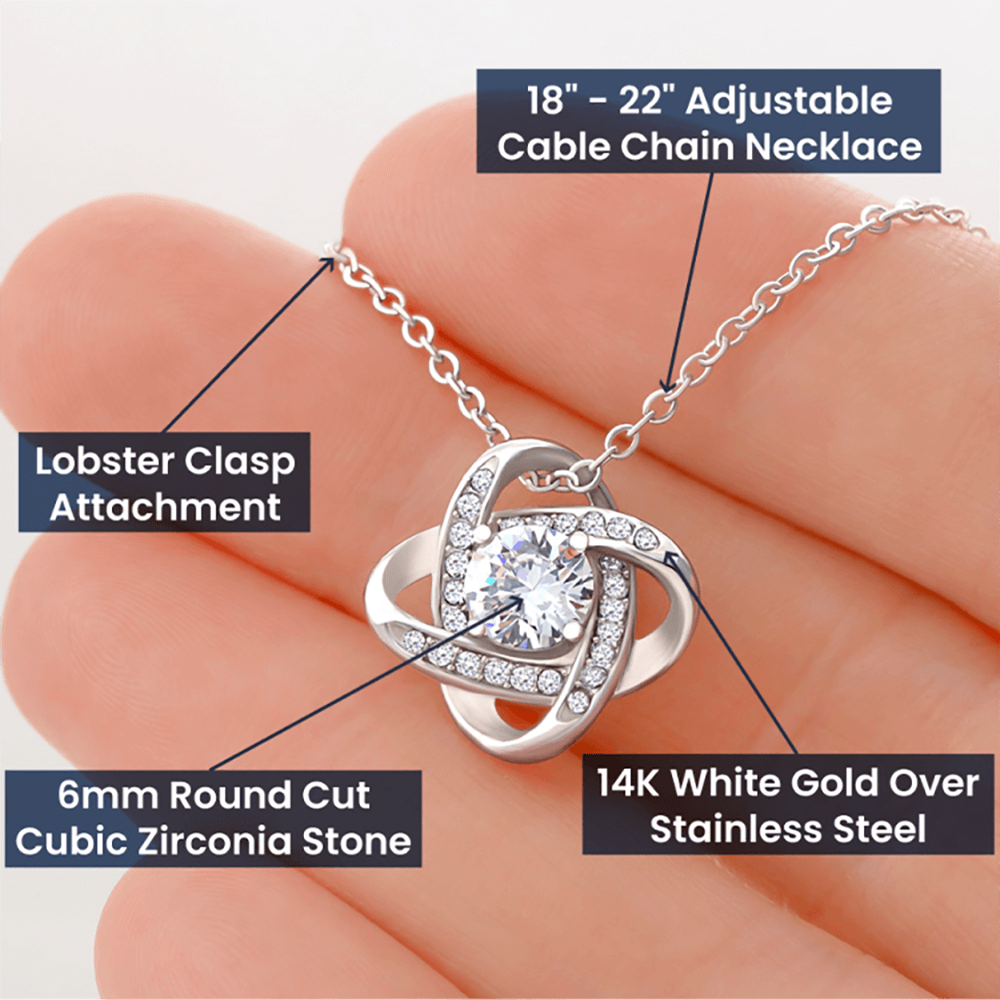 To the New Mom - A precious new baby - Love Knot Necklace - JustFamilyThings
