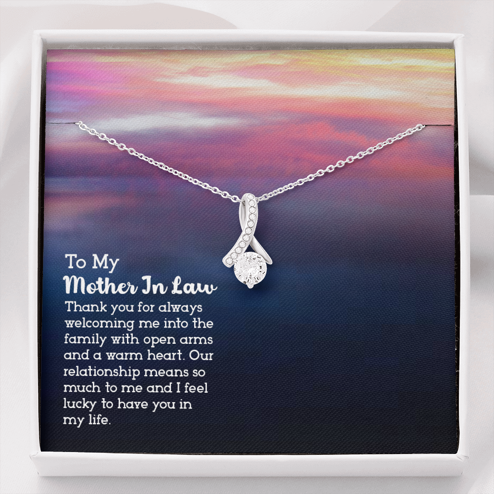 To My Mother In Law - Alluring Beauty Necklace - JustFamilyThings