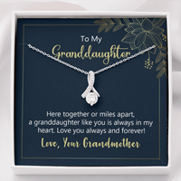 Load image into Gallery viewer, To my granddaughter - here together or miles apart - Alluring Beauty Necklace - JustFamilyThings
