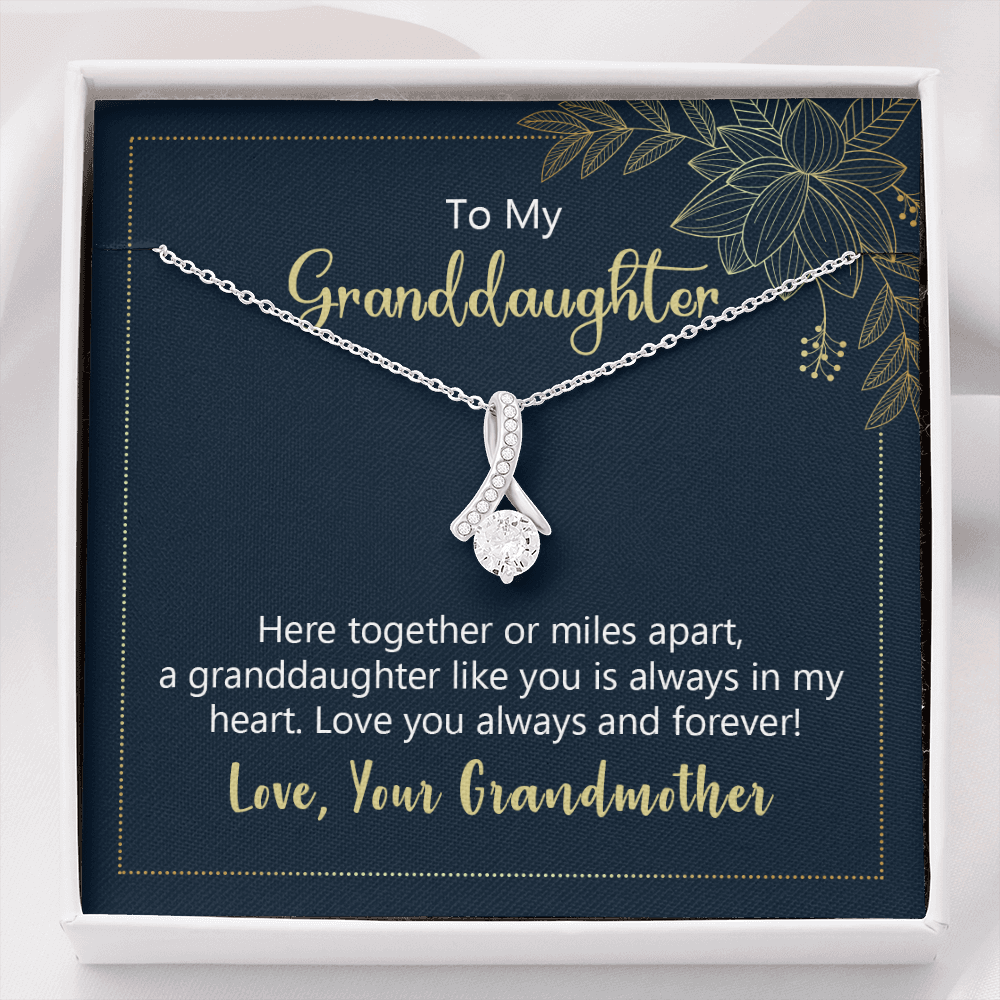 To my granddaughter - here together or miles apart - Alluring Beauty Necklace - JustFamilyThings