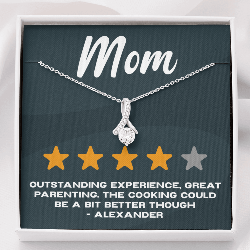 Personalized - 4/5 Stars mom rating - Offensive and Funny - Alluring Beauty Necklace - JustFamilyThings