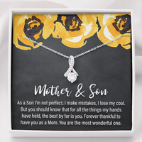 Load image into Gallery viewer, mother and son - as a son I&#39;m not perfect - Alluring Beauty Necklace - JustFamilyThings
