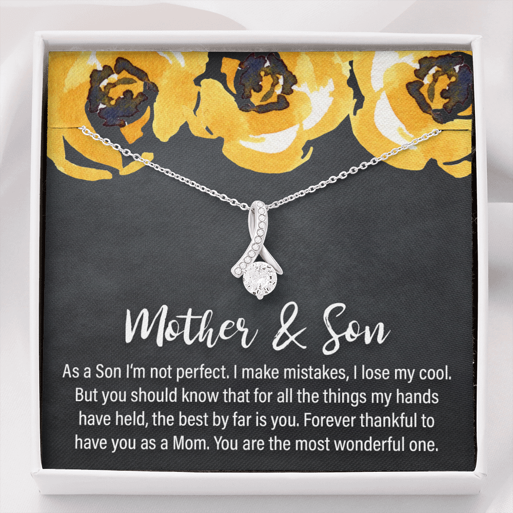 mother and son - as a son I'm not perfect - Alluring Beauty Necklace - JustFamilyThings