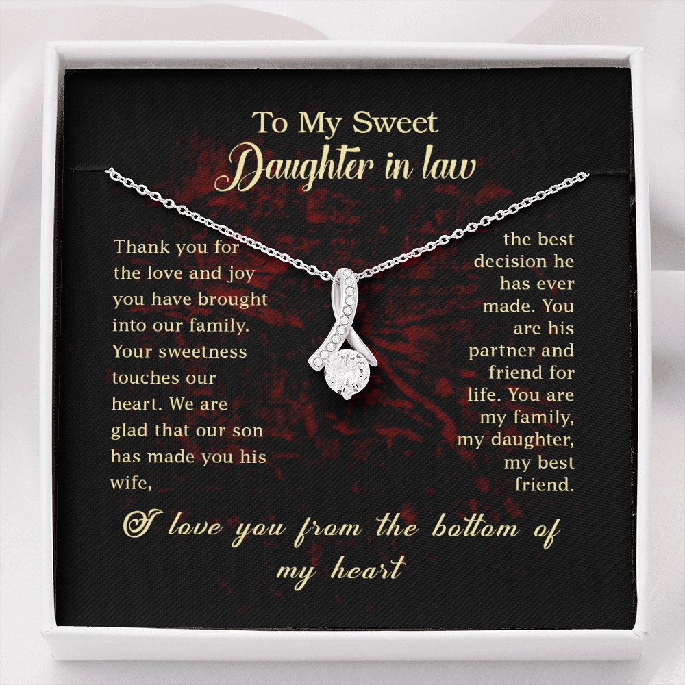 To my Daughter In Law - Alluring Beauty Necklace - JustFamilyThings
