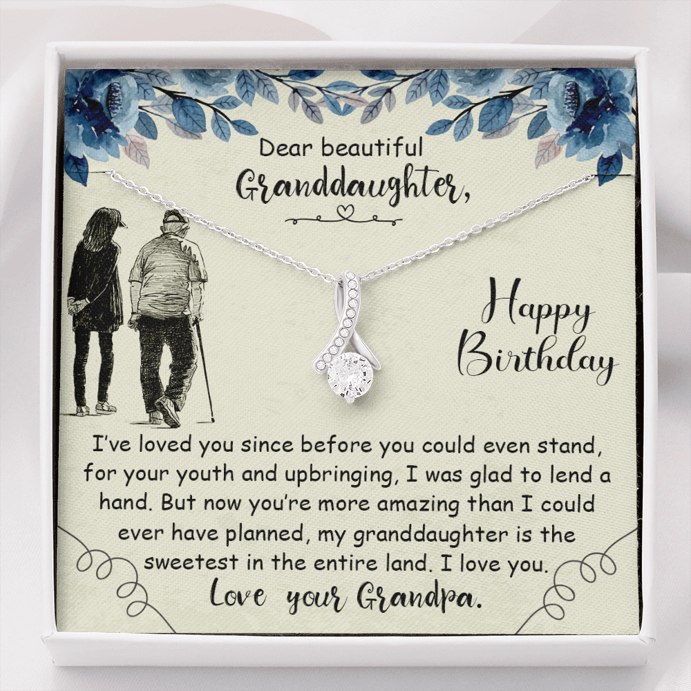 To My Granddaughter from Grandpa - Alluring Beauty Necklace - JustFamilyThings