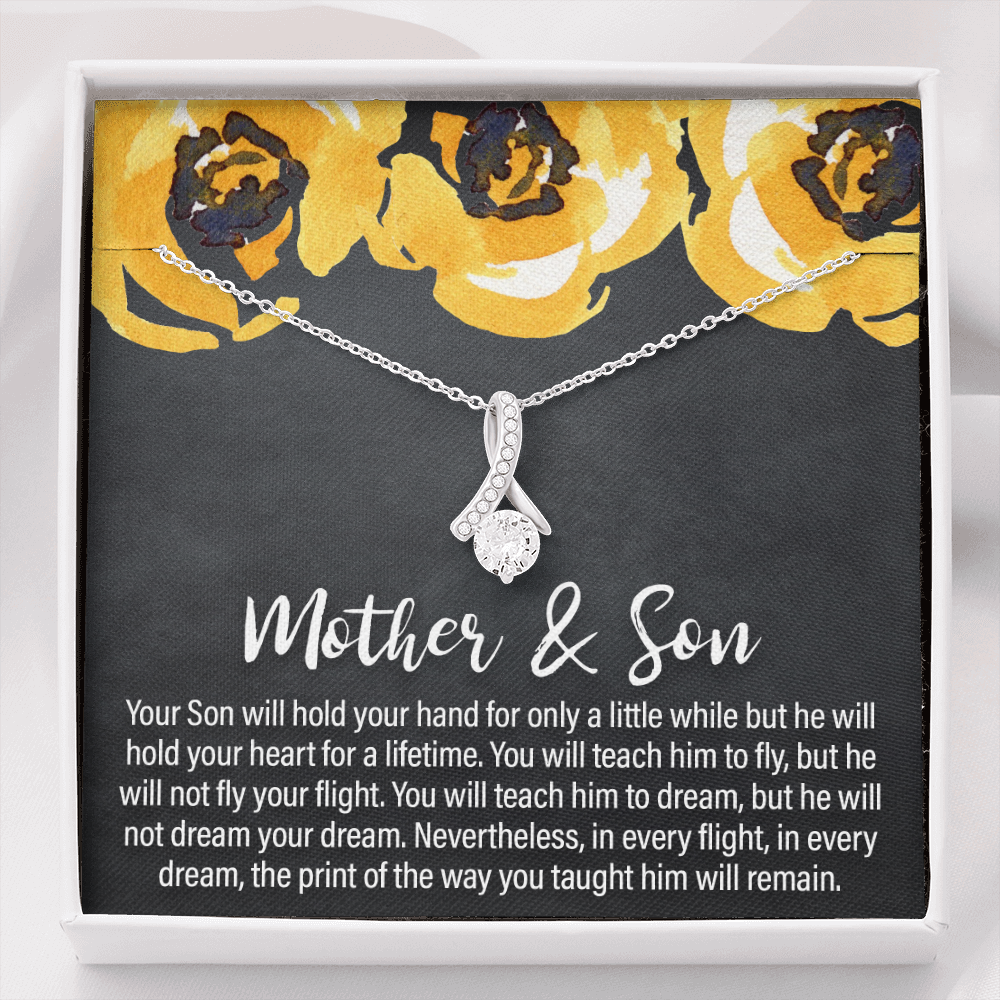 mother and son - your son will hold your heart - Alluring Beauty Necklace - JustFamilyThings