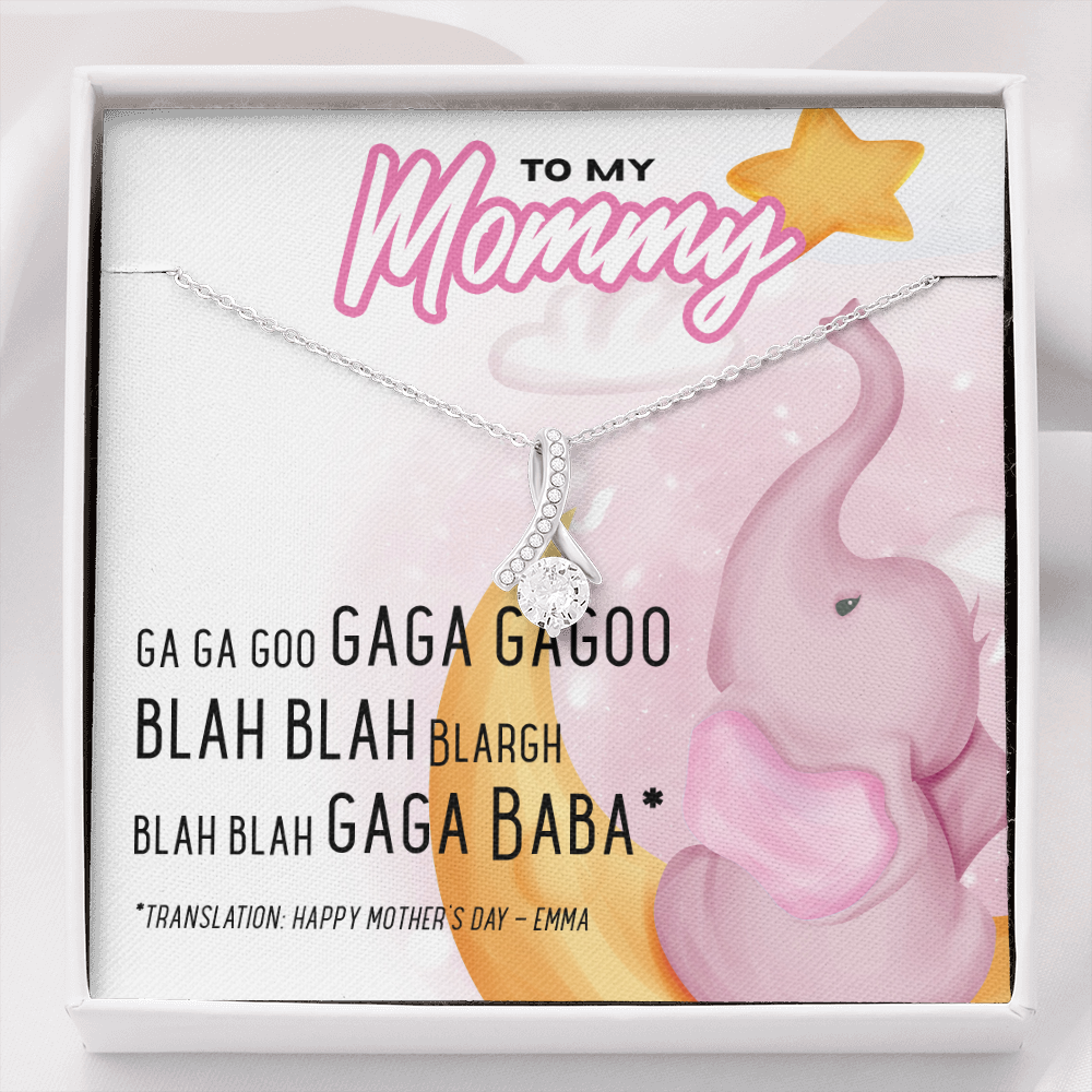 personalized - happy mothers day goo goo gaga - Pink - Alluring Beauty Necklace - JustFamilyThings