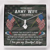 Load image into Gallery viewer, To the best army wife - Alluring Beauty Necklace - JustFamilyThings
