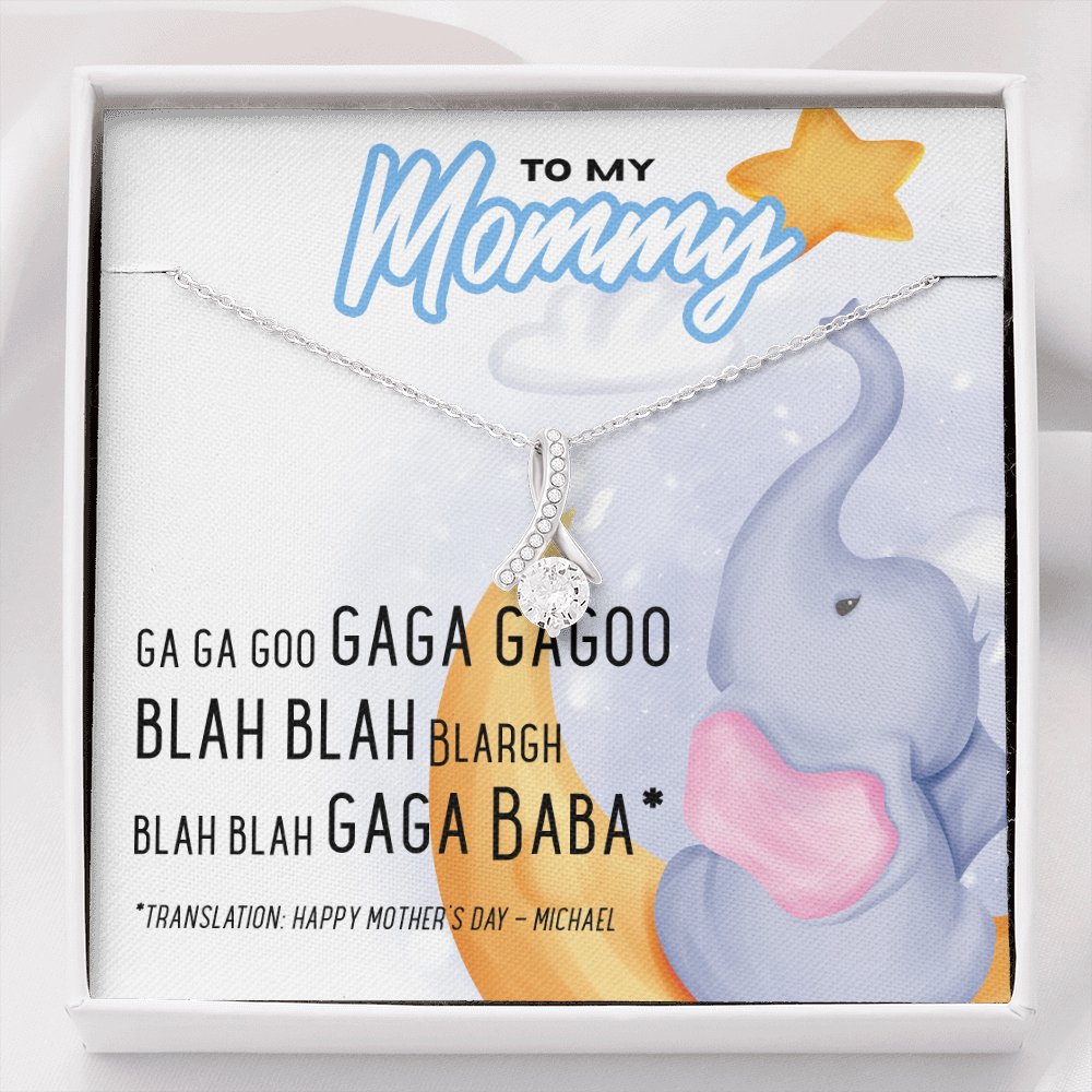 personalized - happy mothers day goo goo gaga - Blue- Alluring Beauty Necklace - JustFamilyThings