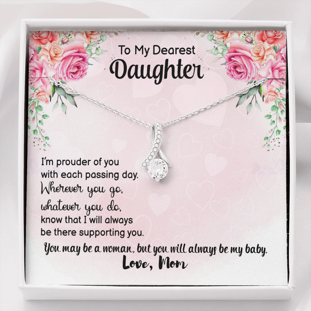 To My Dearest Daughter, from mom - Alluring Beauty Necklace - JustFamilyThings