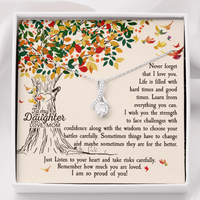 Load image into Gallery viewer, to my daughter from mom, Never Forget That I Love You - Alluring Beauty Necklace - JustFamilyThings
