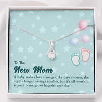 Load image into Gallery viewer, To the New Mom - A baby makes love stronger - Alluring Beauty Necklace - JustFamilyThings
