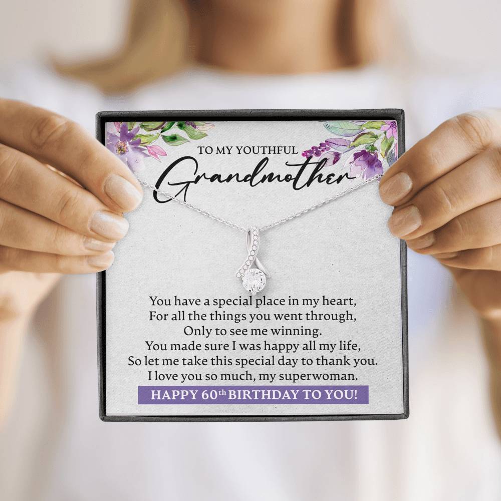 Personalized Birthday Gift for Grandmother, Gift Necklace for Grandmother from Granddaughter or Grandson, Gift from Grandchild - JustFamilyThings