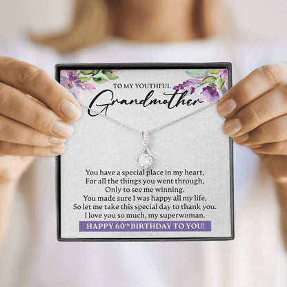 Personalized Birthday Gift for Grandmother, Gift Necklace for Grandmother from Granddaughter or Grandson, Gift from Grandchild - JustFamilyThings