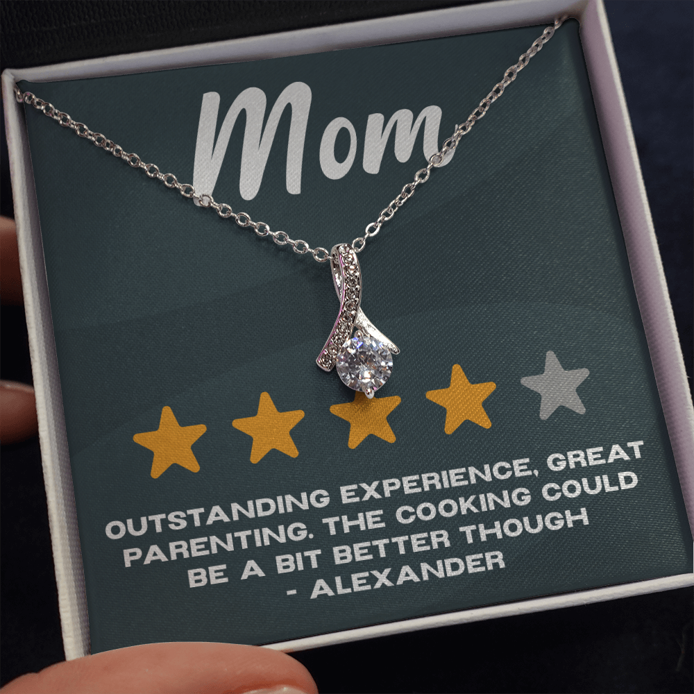 Personalized - 4/5 Stars mom rating - Offensive and Funny - Alluring Beauty Necklace - JustFamilyThings