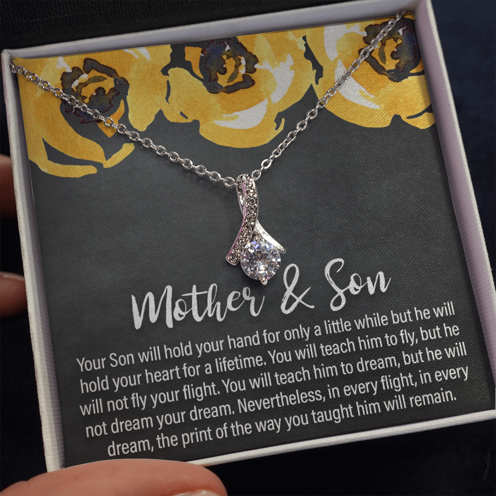 mother and son - your son will hold your heart - Alluring Beauty Necklace - JustFamilyThings