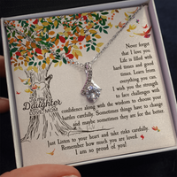 Load image into Gallery viewer, to my daughter from mom, Never Forget That I Love You - Alluring Beauty Necklace - JustFamilyThings
