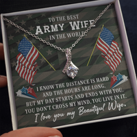 Load image into Gallery viewer, To the best army wife - Alluring Beauty Necklace - JustFamilyThings
