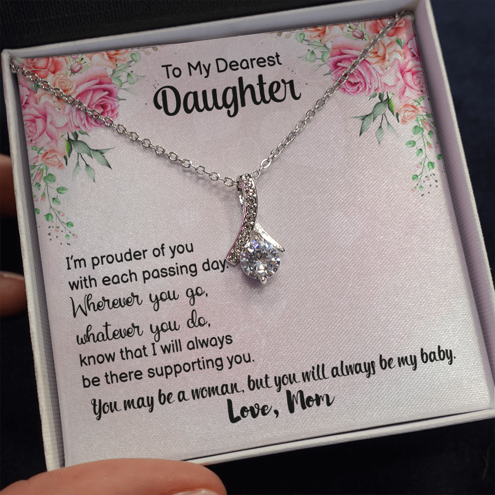 To My Dearest Daughter, from mom - Alluring Beauty Necklace - JustFamilyThings