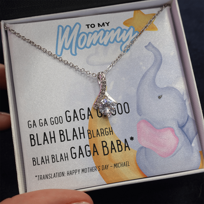 personalized - happy mothers day goo goo gaga - Blue- Alluring Beauty Necklace - JustFamilyThings