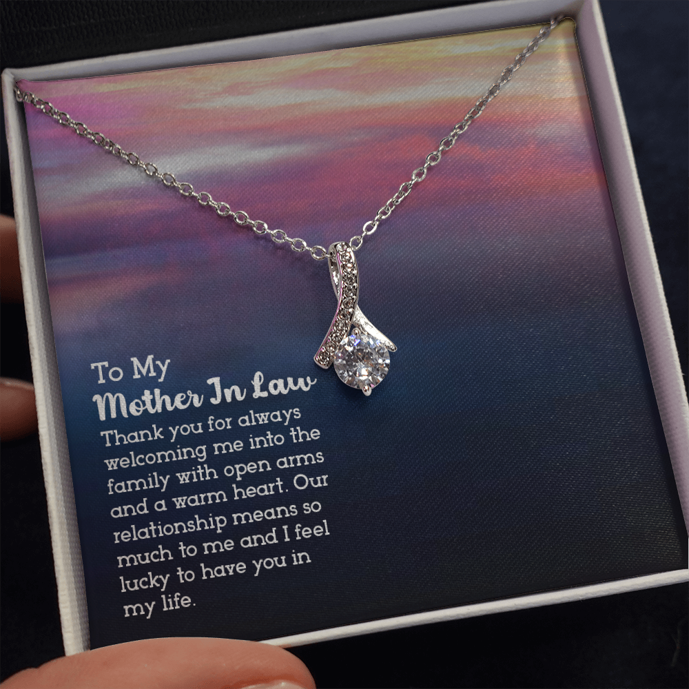 To My Mother In Law - Alluring Beauty Necklace - JustFamilyThings
