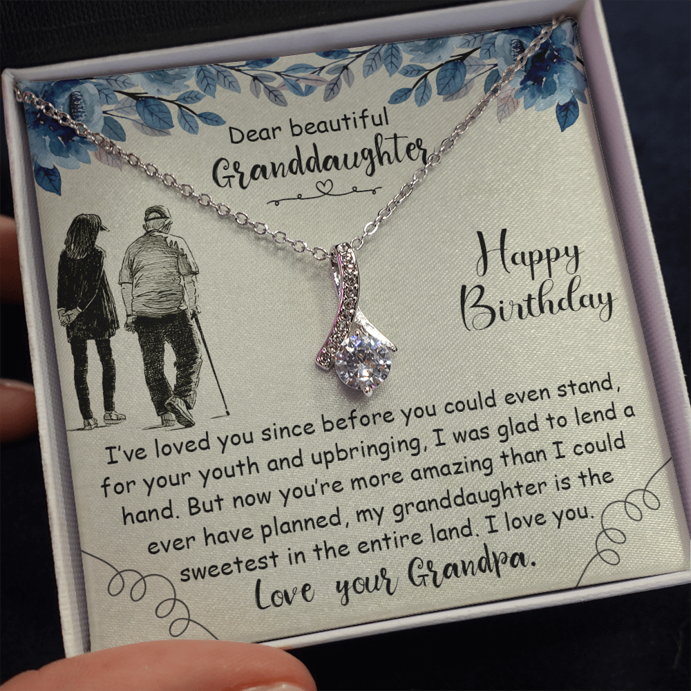 To My Granddaughter from Grandpa - Alluring Beauty Necklace - JustFamilyThings