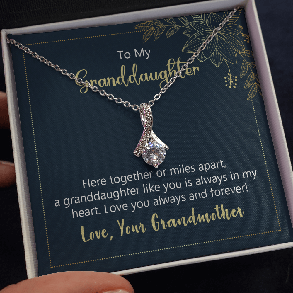 To my granddaughter - here together or miles apart - Alluring Beauty Necklace - JustFamilyThings