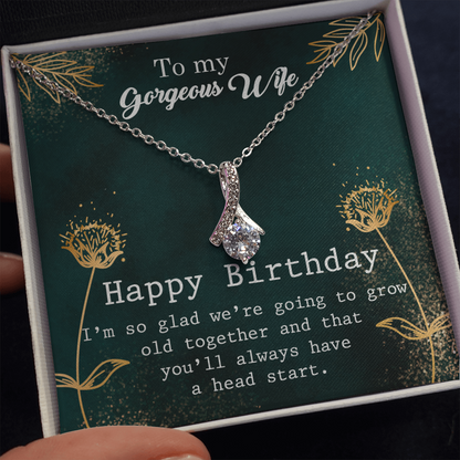 Happy Birthday to My Wife - Alluring Beauty Necklace - JustFamilyThings