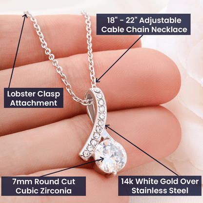 To My Sister - A female sibling - Alluring Beauty Necklace - JustFamilyThings