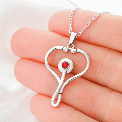 Nurses are angelswithout wings - Stethoscope Necklace - JustFamilyThings
