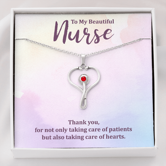 To My Beautiful Nurse, Gift for Nurse, Nurse Necklace Jewelry - JustFamilyThings