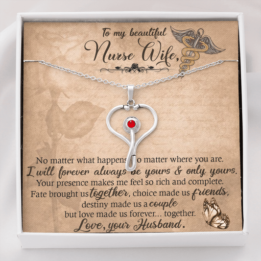 To my beautiful nurse wife - Stethoscope Necklace - JustFamilyThings