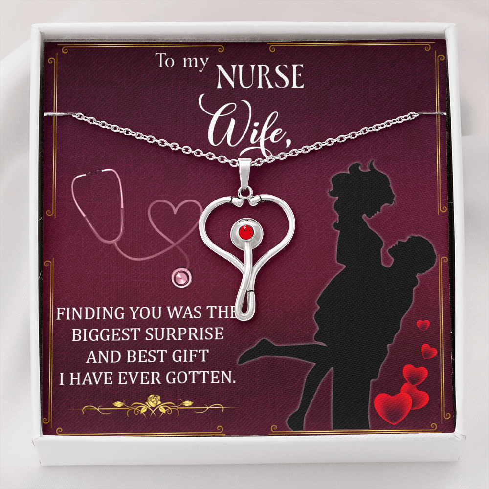 To My Nurse wife - finding you - Stethoscope Necklace - JustFamilyThings