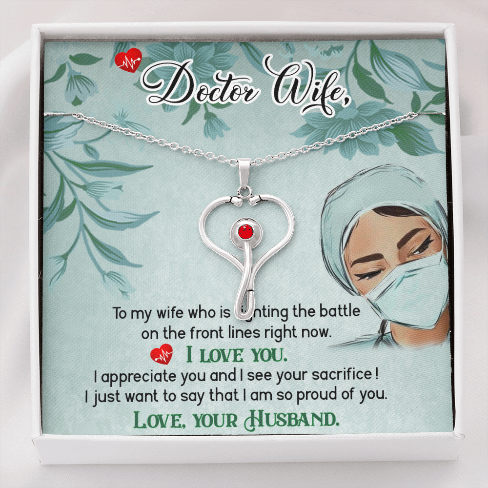 to Doctor wife from husband - Stethoscope Necklace - JustFamilyThings