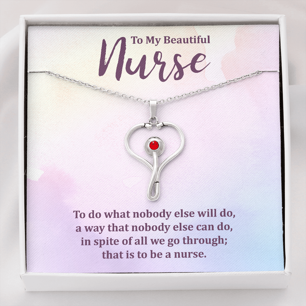 To My Beautiful Nurse, Gift for Nurse, Nurse Necklace Jewelry - JustFamilyThings