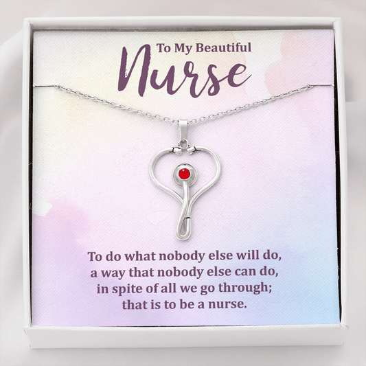 To My Beautiful Nurse, Gift for Nurse, Nurse Necklace Jewelry - JustFamilyThings