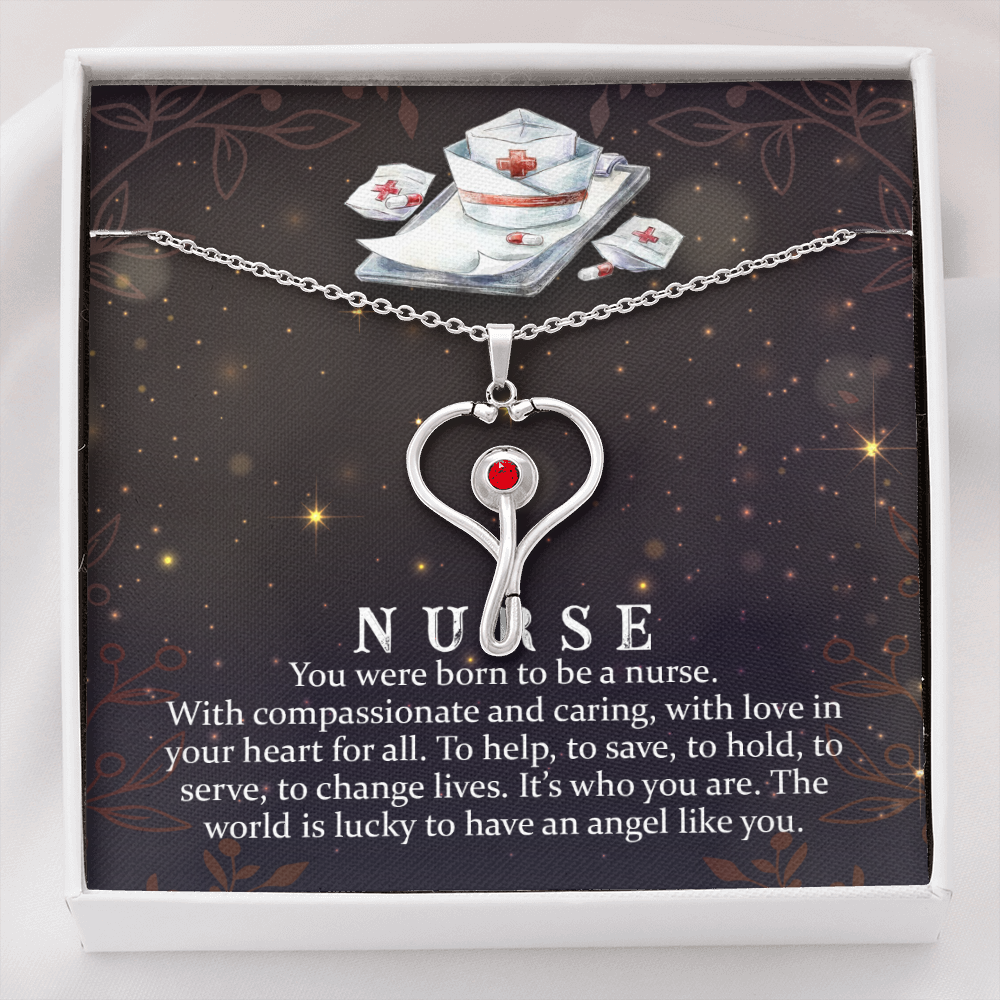 You were born to be a nurse - Stethoscope Necklace - JustFamilyThings