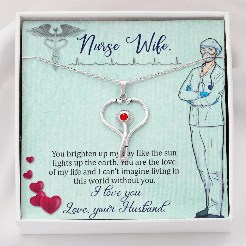 To my nurse wife - Stethoscope Necklace - JustFamilyThings