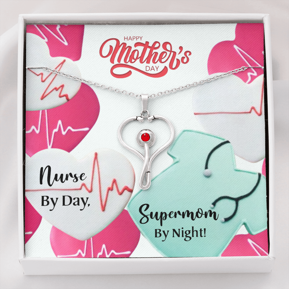 nurse mom - Mother's Day - Stethoscope Necklace - JustFamilyThings