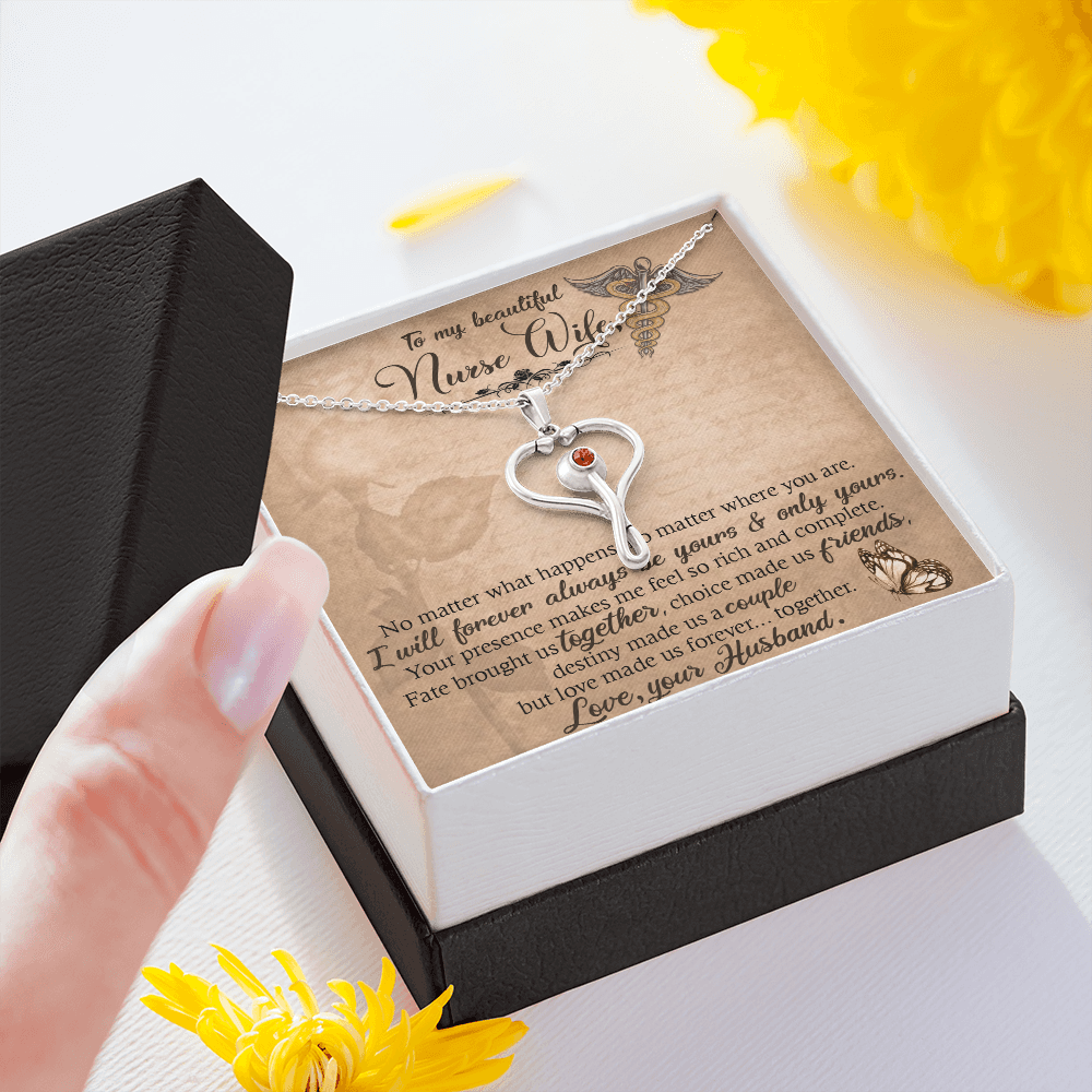To my beautiful nurse wife - Stethoscope Necklace - JustFamilyThings