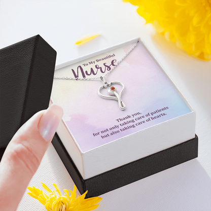 To My Beautiful Nurse, Gift for Nurse, Nurse Necklace Jewelry - JustFamilyThings