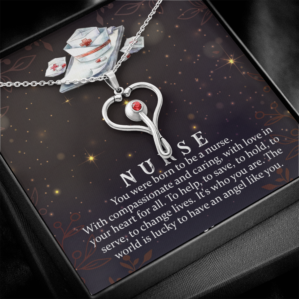 You were born to be a nurse - Stethoscope Necklace - JustFamilyThings