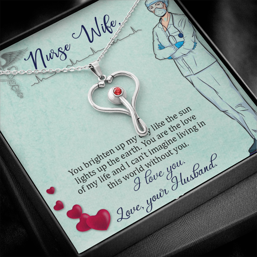 To my nurse wife - Stethoscope Necklace - JustFamilyThings
