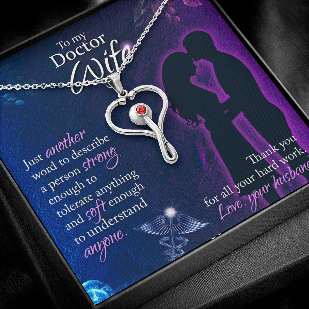 To My Doctor Wife - Just another word - Stethoscope Necklace - JustFamilyThings