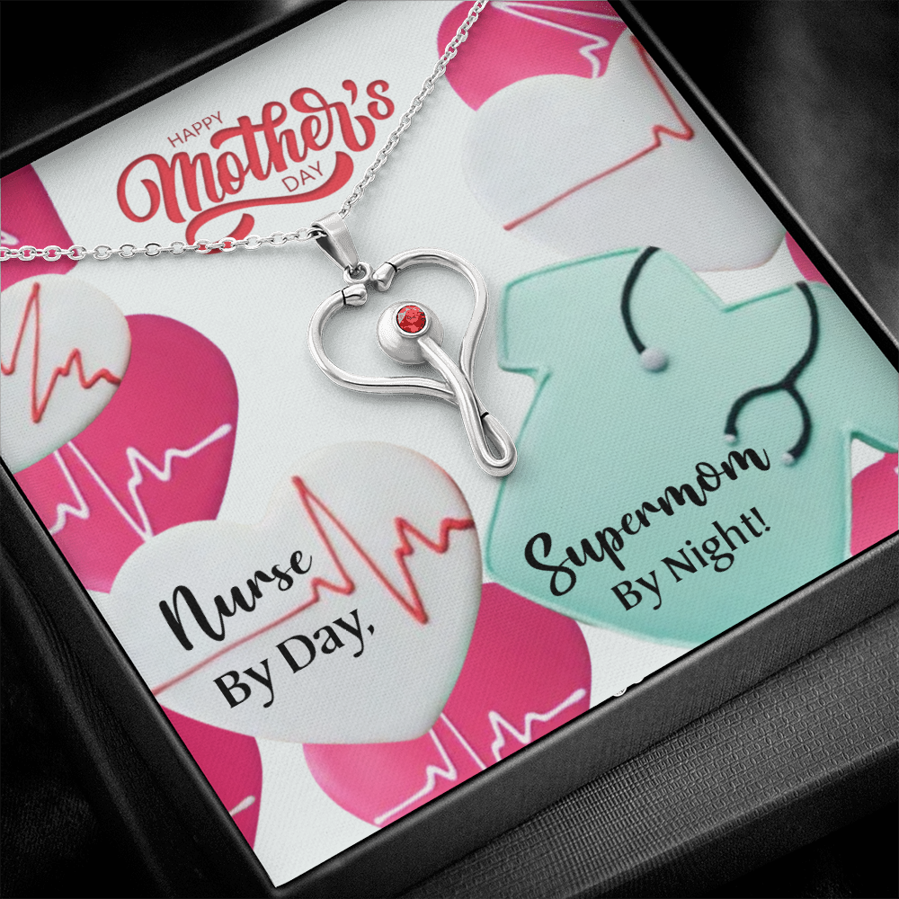 nurse mom - Mother's Day - Stethoscope Necklace - JustFamilyThings