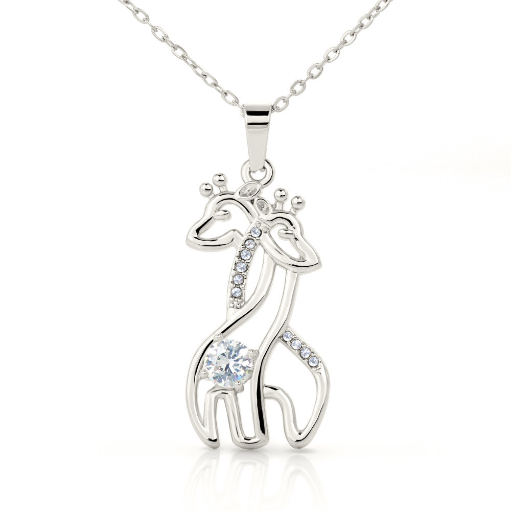 Gift for Pregnant Daughter from Mom - Giraffe Necklace - JustFamilyThings