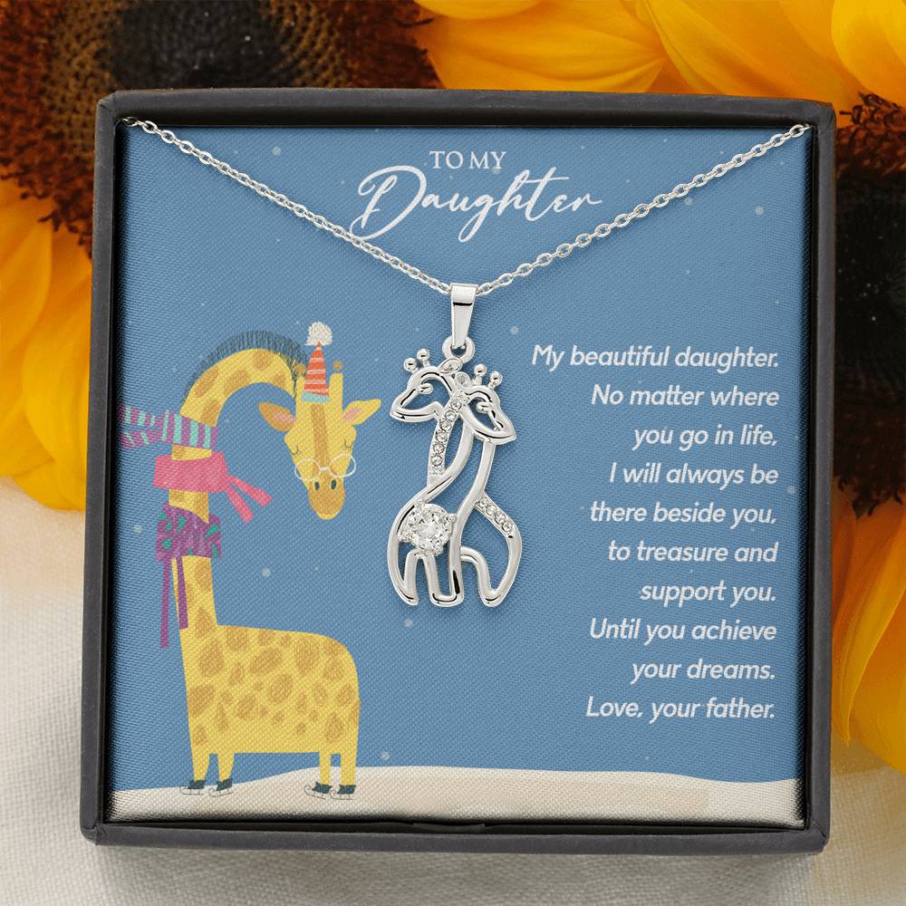 Gift to Daughter from Father - Giraffe Necklace - JustFamilyThings