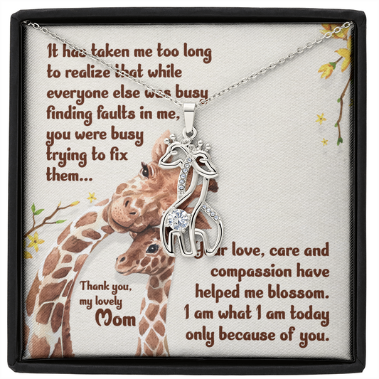 To my lovely mom - It has taken me Final - Giraffe Necklace - JustFamilyThings