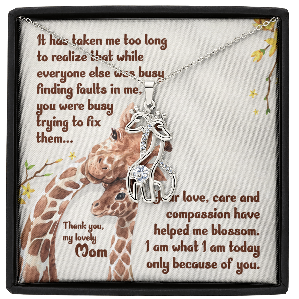 To my lovely mom - It has taken me Final - Giraffe Necklace - JustFamilyThings